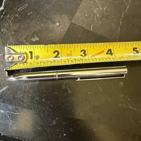 Fendi Stilista Silver Metal Logo Engraved Mini Pen Dual Ink 2-Color Cartridge - Picture 6 of 11